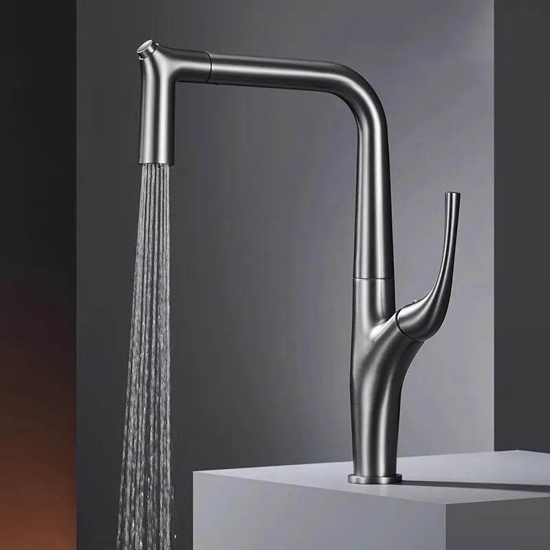 Commercial Kitchen Mixer Tap - Pull Out Water Filter Tap Brass