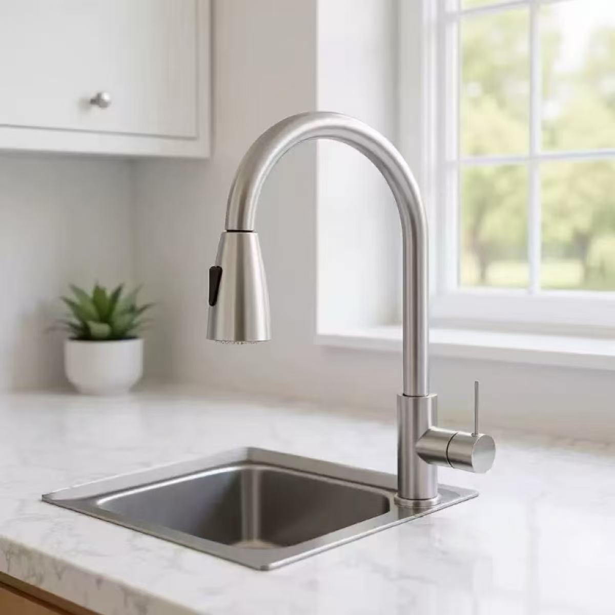 Commercial Kitchen Mixer Tap - Kitchen Faucet Single Hole Pull Out
