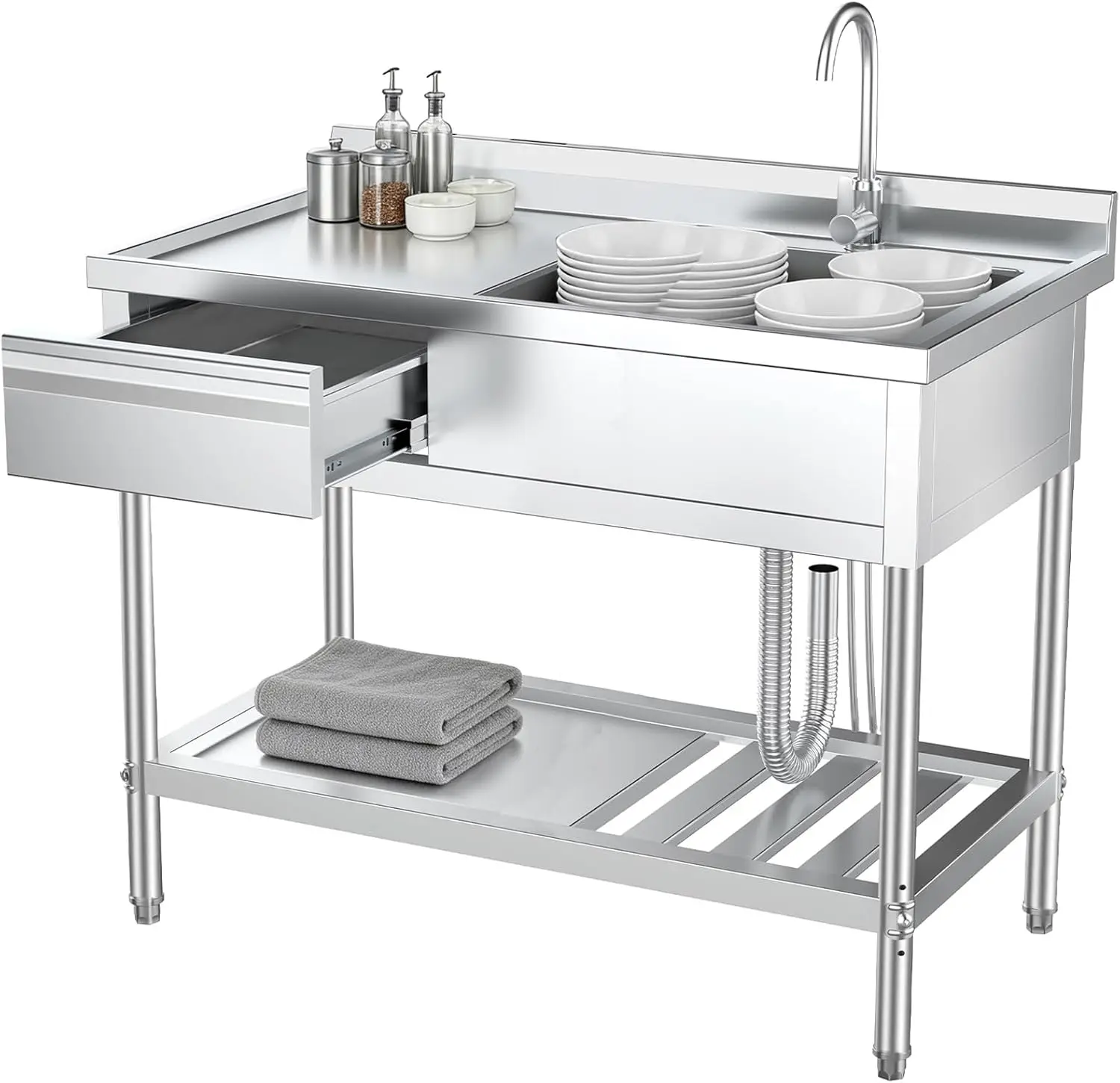 Stainless Steel Utility Sink w - đánh giá và giá Commercial Kitchen Plumbing