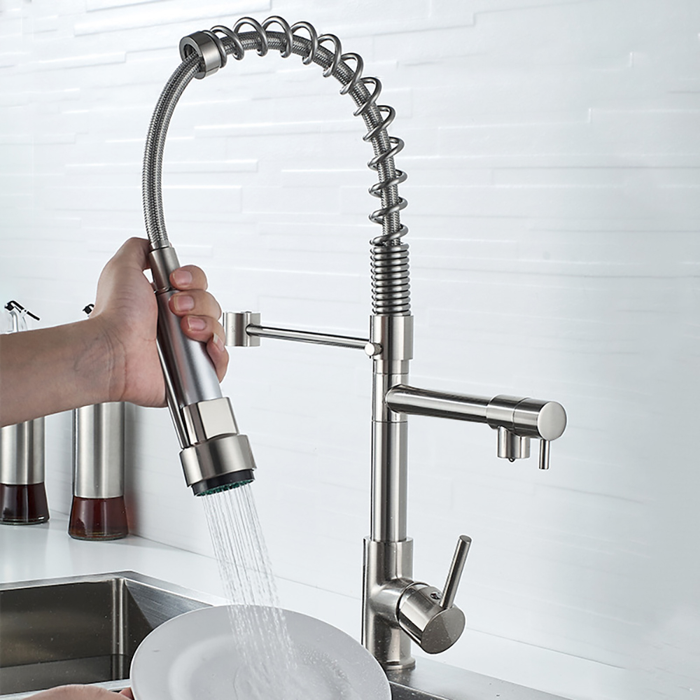 DQOK Đen Chải Mùa Xuân Kéo Xuố - đánh giá và giá Commercial Kitchen Mixer Tap