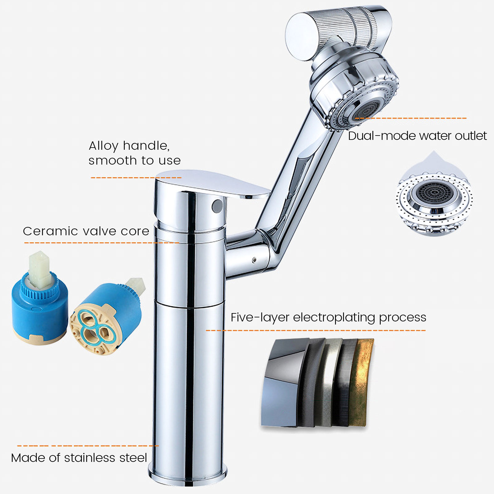 1080 Độ Lưu Vực Vòi Bếp Rửa Vò - đánh giá và giá Commercial Kitchen Mixer Tap